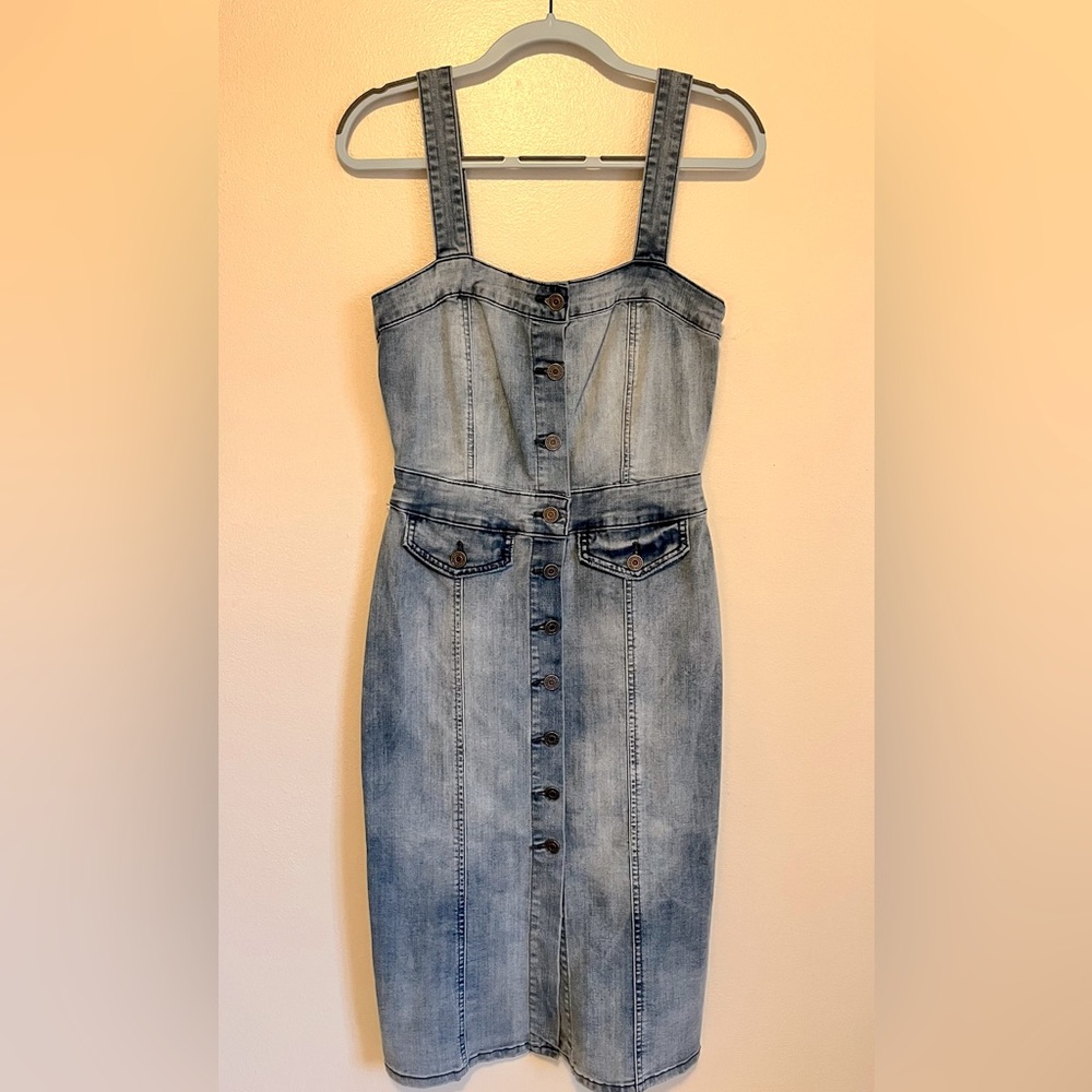 Denim dress with buttons up the front